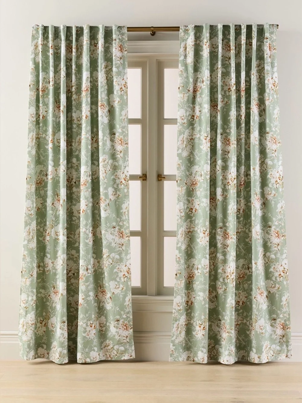 Anthropologie Frida Cotton Printed Floral Curtain, 1 Panel